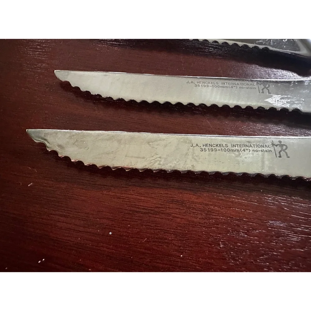 J.A. Henckels International 4pc Steak Knife Set 35199-100mm Stainless Serrated